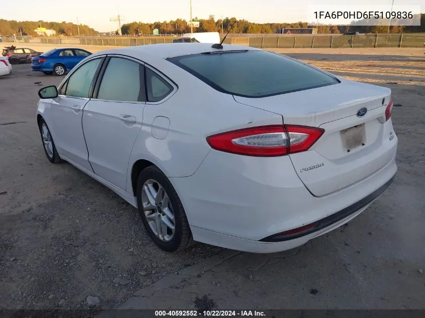 2015 Ford Fusion Se VIN: 1FA6P0HD6F5109836 Lot: 40592552