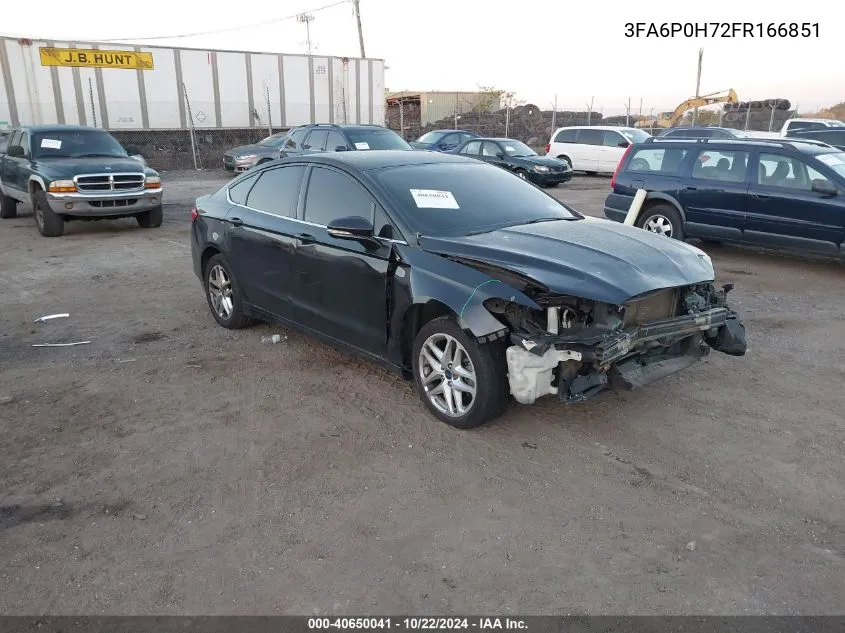 2015 Ford Fusion Se VIN: 3FA6P0H72FR166851 Lot: 40650041