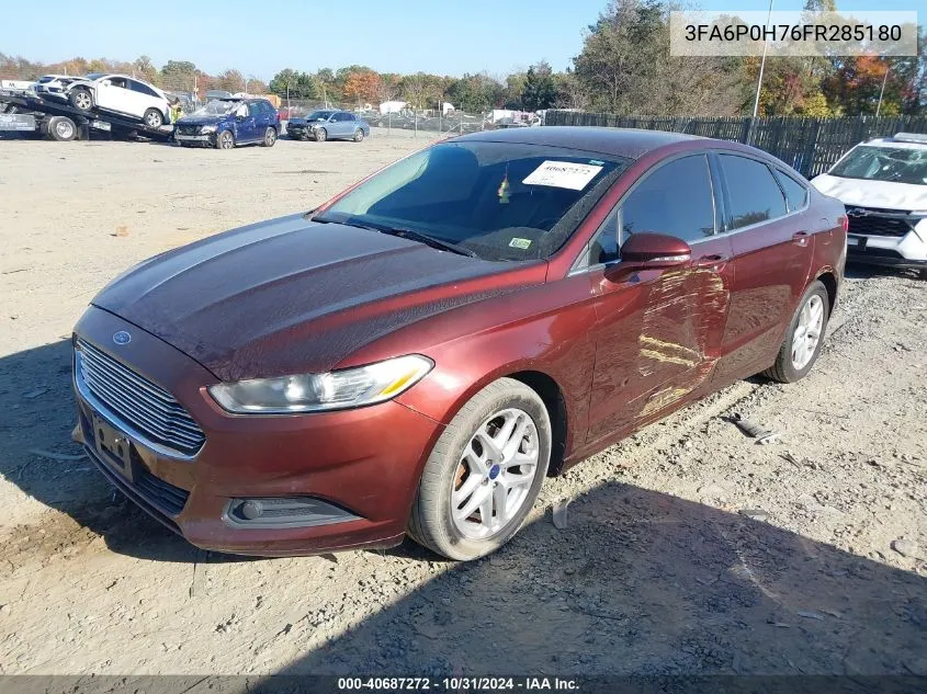 2015 Ford Fusion Se VIN: 3FA6P0H76FR285180 Lot: 40687272