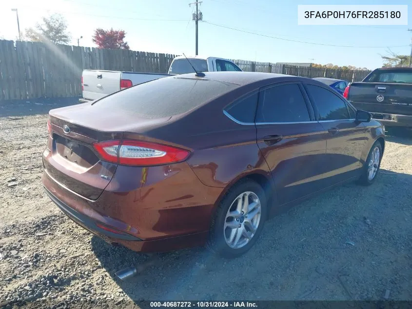 2015 Ford Fusion Se VIN: 3FA6P0H76FR285180 Lot: 40687272