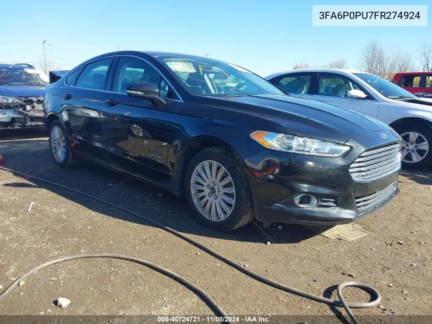 2015 Ford Fusion Energi Se Luxury VIN: 3FA6P0PU7FR274924 Lot: 40724721