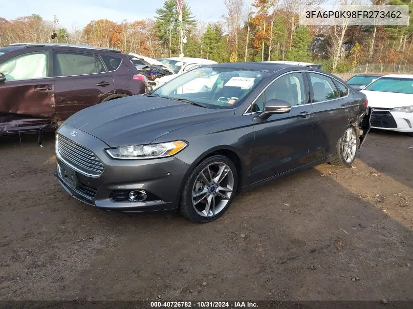 2015 Ford Fusion Titanium VIN: 3FA6P0K98FR273462 Lot: 40726782