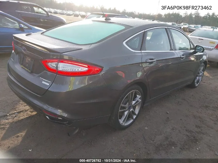 2015 Ford Fusion Titanium VIN: 3FA6P0K98FR273462 Lot: 40726782