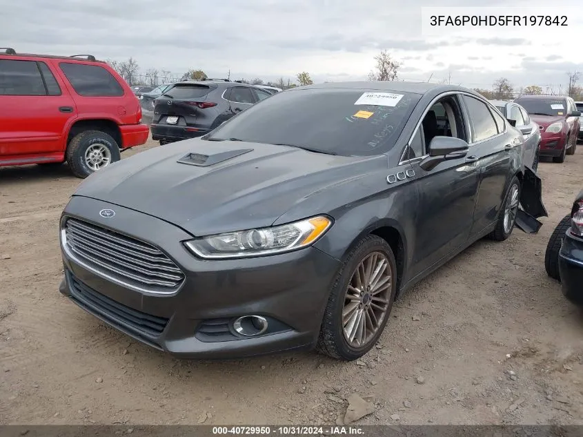 2015 Ford Fusion Se VIN: 3FA6P0HD5FR197842 Lot: 40729950