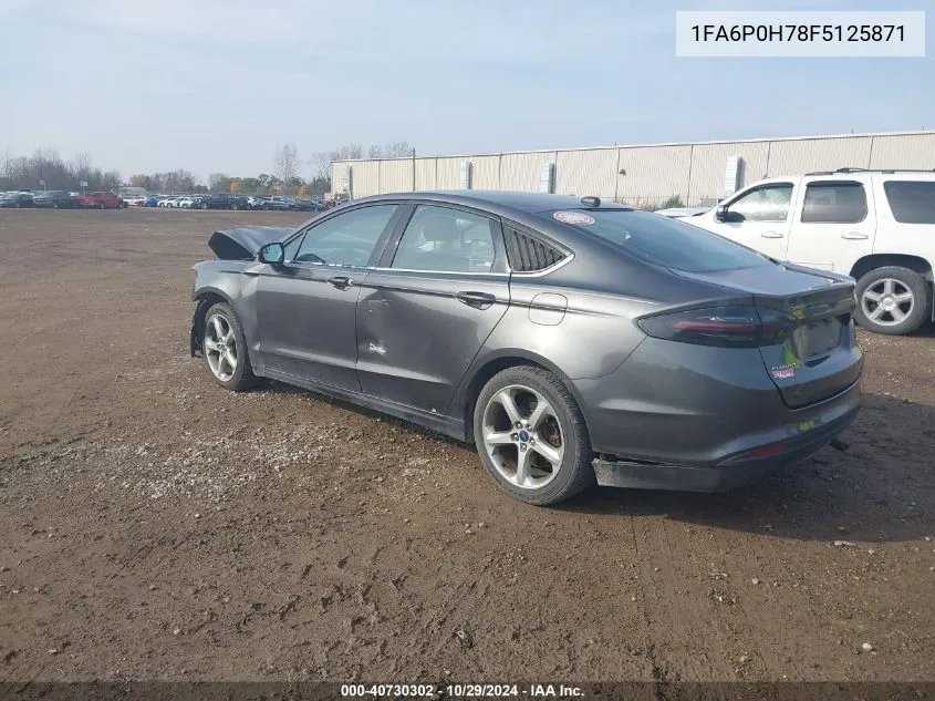 2015 Ford Fusion Se VIN: 1FA6P0H78F5125871 Lot: 40730302