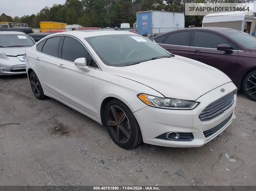 2015 Ford Fusion Se VIN: 3FA6P0HD0FR134664 Lot: 40751890