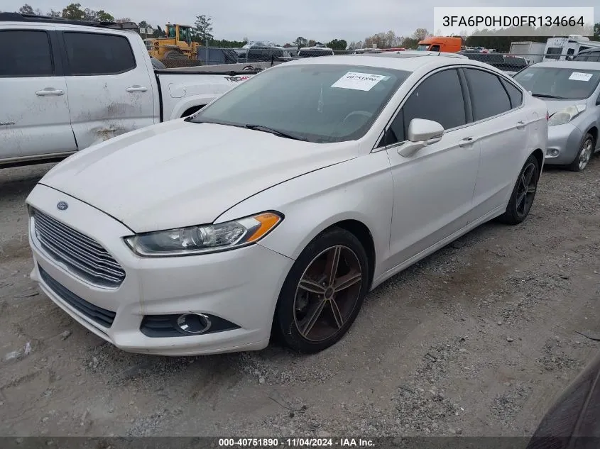 2015 Ford Fusion Se VIN: 3FA6P0HD0FR134664 Lot: 40751890