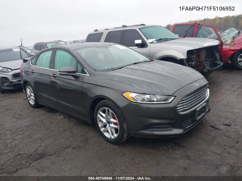 2015 Ford Fusion Se VIN: 1FA6P0H71F5106952 Lot: 40768946