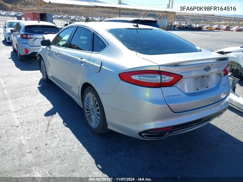 2015 Ford Fusion Titanium VIN: 3FA6P0K98FR164516 Lot: 40796397