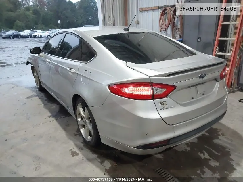 2015 Ford Fusion Se VIN: 3FA6P0H70FR134903 Lot: 40797159