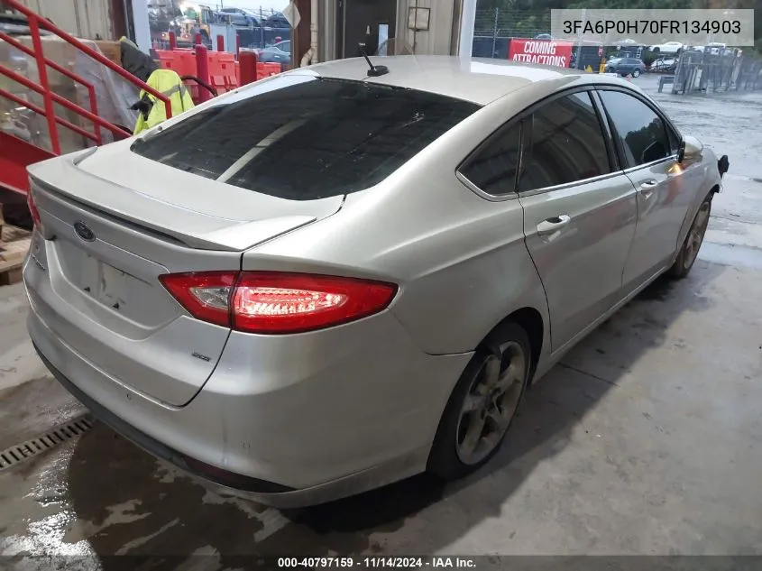 2015 Ford Fusion Se VIN: 3FA6P0H70FR134903 Lot: 40797159