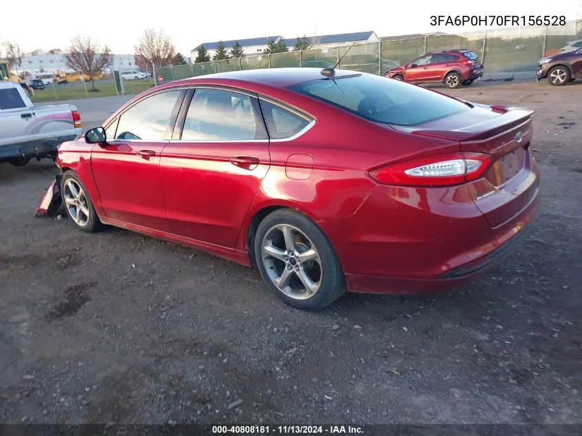 2015 Ford Fusion Se VIN: 3FA6P0H70FR156528 Lot: 40808181