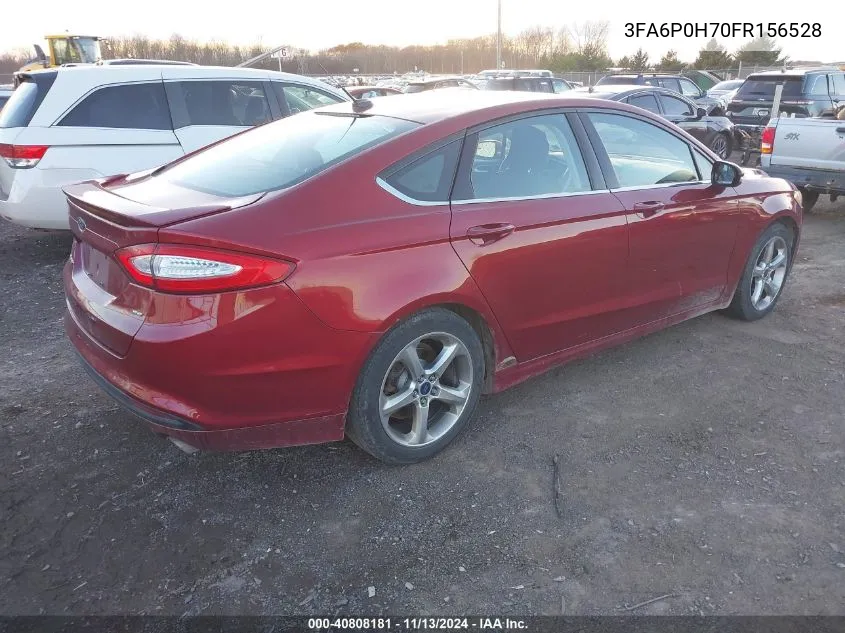 2015 Ford Fusion Se VIN: 3FA6P0H70FR156528 Lot: 40808181