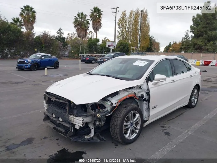 2015 Ford Fusion Energi Titanium VIN: 3FA6P0SU1FR245152 Lot: 40848720