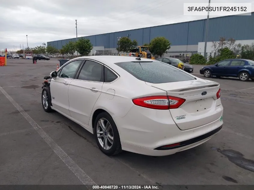 2015 Ford Fusion Energi Titanium VIN: 3FA6P0SU1FR245152 Lot: 40848720