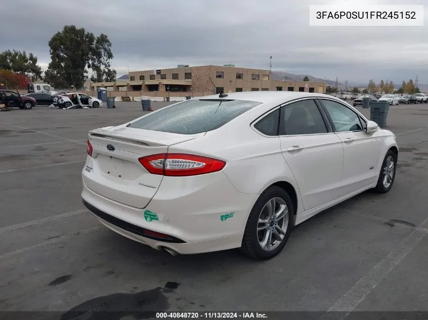 2015 Ford Fusion Energi Titanium VIN: 3FA6P0SU1FR245152 Lot: 40848720