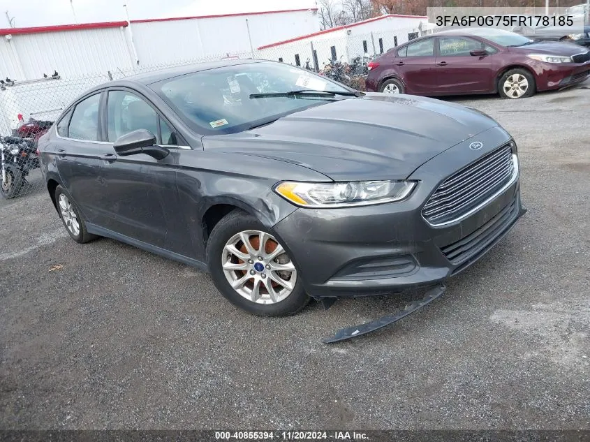 2015 Ford Fusion S VIN: 3FA6P0G75FR178185 Lot: 40855394