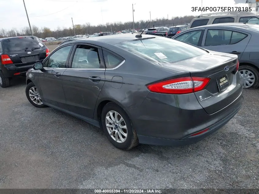 2015 Ford Fusion S VIN: 3FA6P0G75FR178185 Lot: 40855394