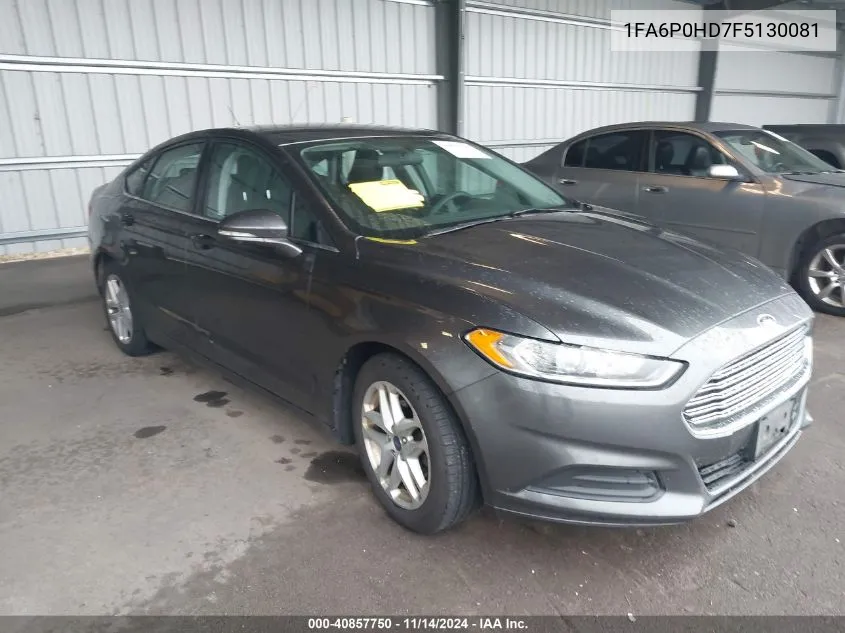 2015 Ford Fusion Se VIN: 1FA6P0HD7F5130081 Lot: 40857750