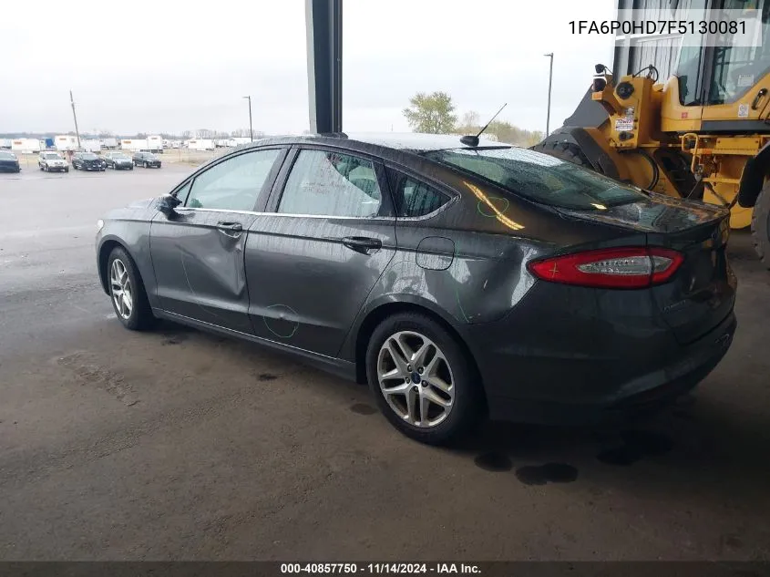 2015 Ford Fusion Se VIN: 1FA6P0HD7F5130081 Lot: 40857750