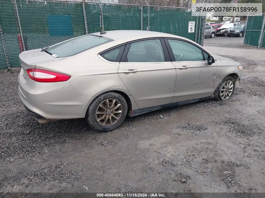 2015 Ford Fusion S VIN: 3FA6P0G78FR158996 Lot: 40864093