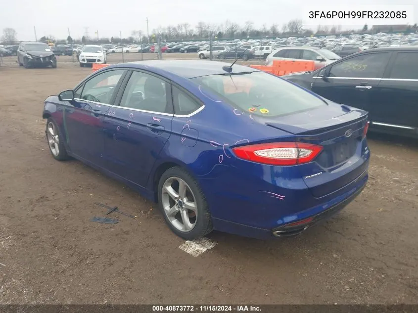 2015 Ford Fusion Se VIN: 3FA6P0H99FR232085 Lot: 40873772