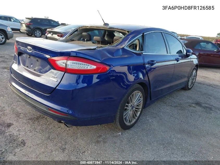 2015 Ford Fusion Se VIN: 3FA6P0HD8FR126585 Lot: 40873947