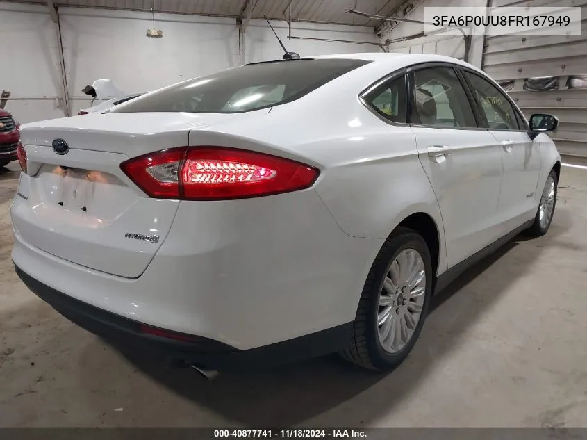 2015 Ford Fusion Hybrid S VIN: 3FA6P0UU8FR167949 Lot: 40877741