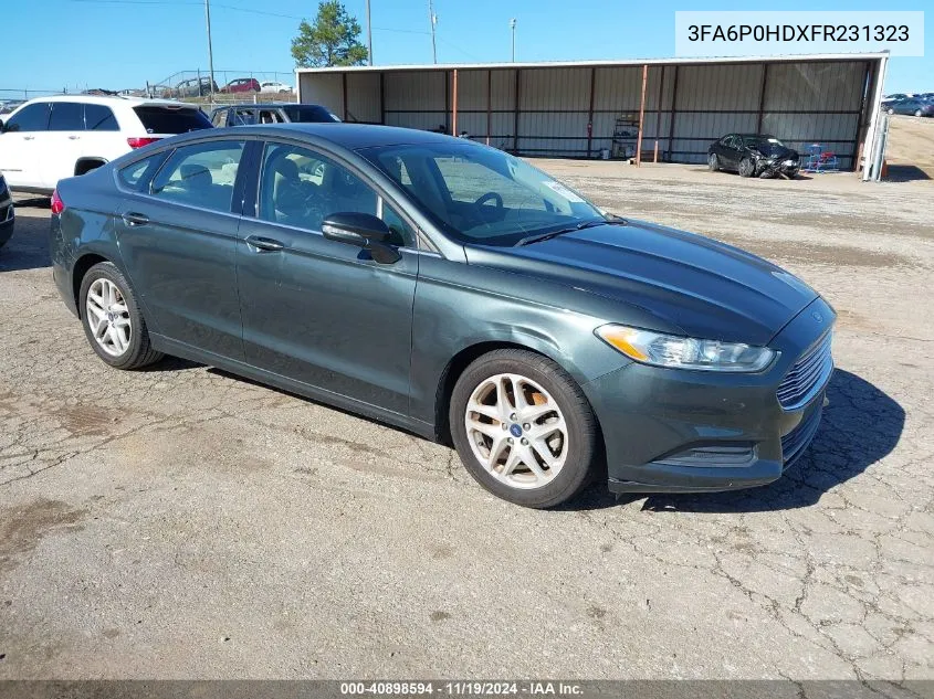 2015 Ford Fusion Se VIN: 3FA6P0HDXFR231323 Lot: 40898594