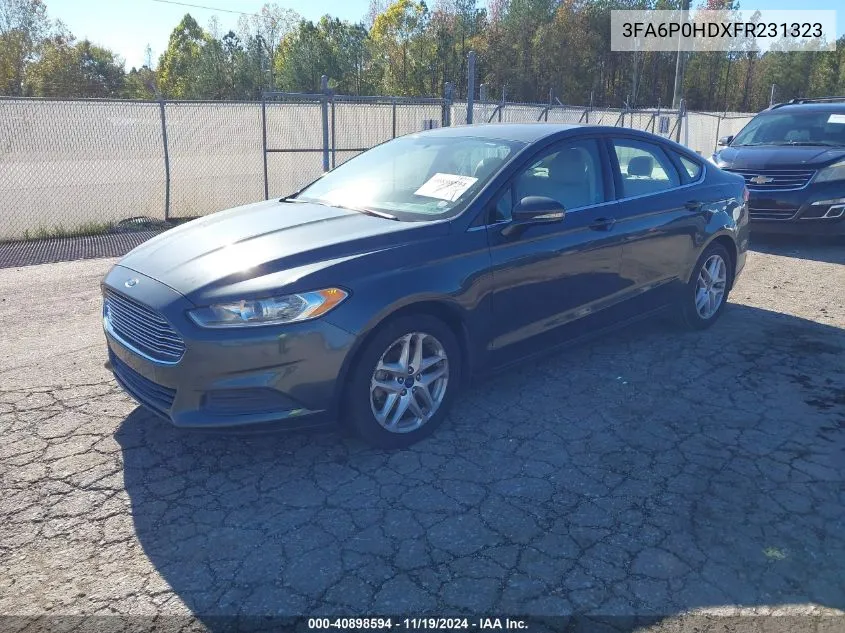 2015 Ford Fusion Se VIN: 3FA6P0HDXFR231323 Lot: 40898594