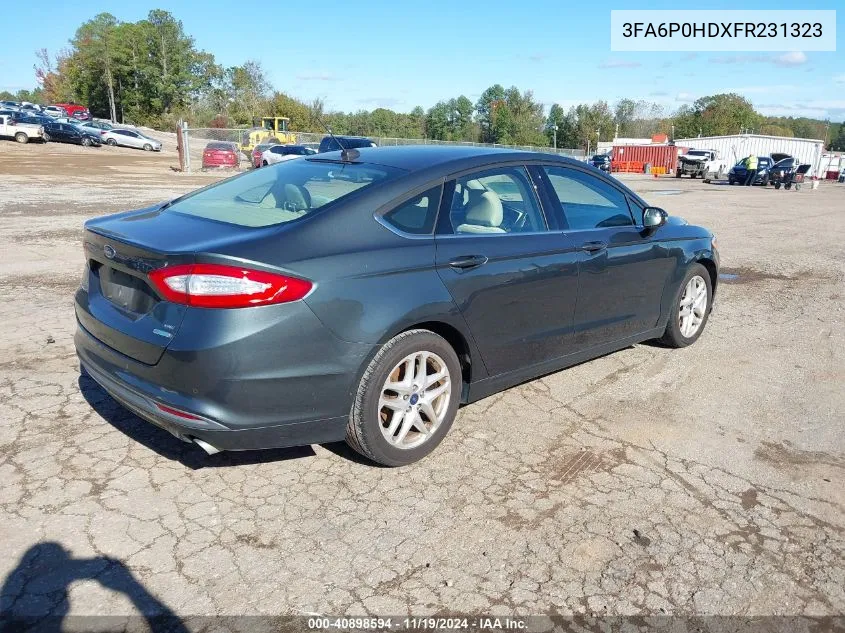 2015 Ford Fusion Se VIN: 3FA6P0HDXFR231323 Lot: 40898594