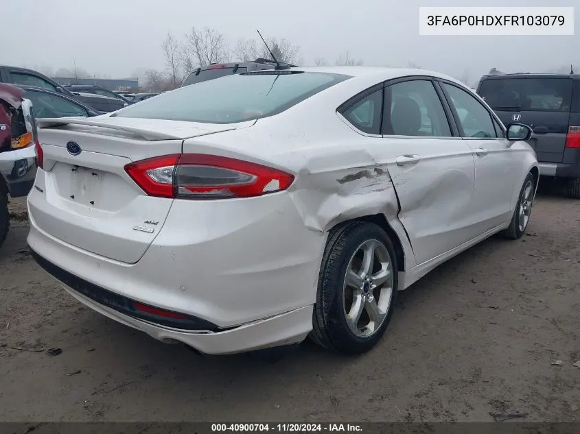 2015 Ford Fusion Se VIN: 3FA6P0HDXFR103079 Lot: 40900704