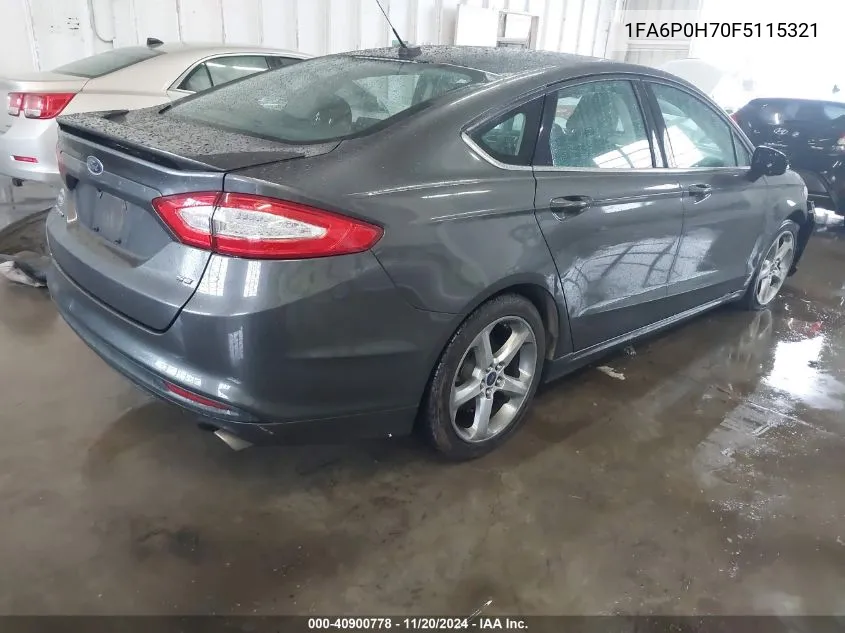 2015 Ford Fusion Se VIN: 1FA6P0H70F5115321 Lot: 40900778