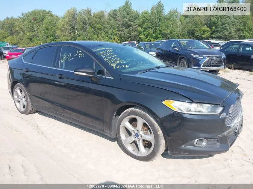 2016 Ford Fusion Se VIN: 3FA6P0H7XGR168400 Lot: 12082770