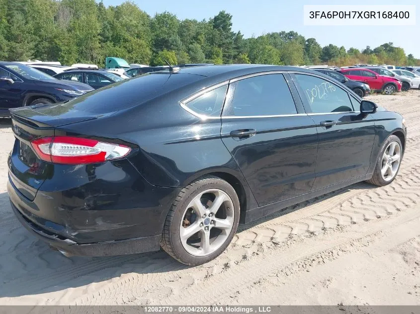 2016 Ford Fusion Se VIN: 3FA6P0H7XGR168400 Lot: 12082770