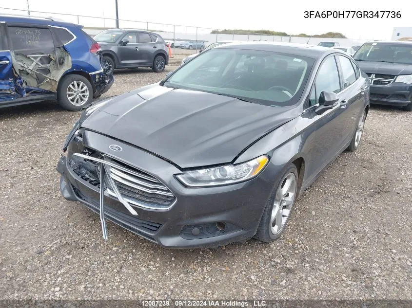 2016 Ford Fusion Se VIN: 3FA6P0H77GR347736 Lot: 12087239