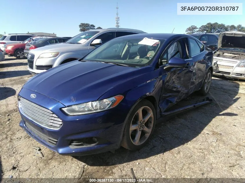 2016 Ford Fusion S VIN: 3FA6P0G72GR310787 Lot: 36357130