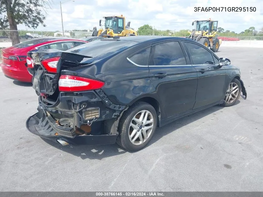 2016 Ford Fusion Se VIN: 3FA6P0H71GR295150 Lot: 38766145