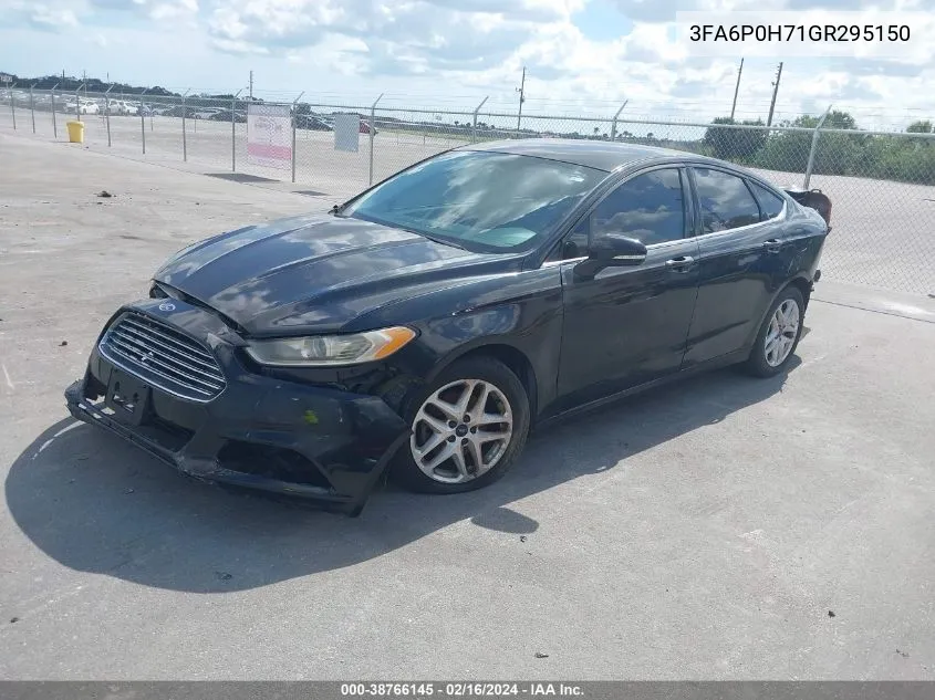 2016 Ford Fusion Se VIN: 3FA6P0H71GR295150 Lot: 38766145