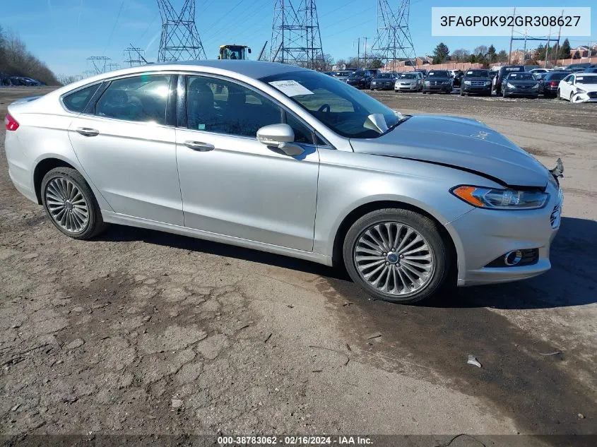 2016 Ford Fusion Titanium VIN: 3FA6P0K92GR308627 Lot: 38783062