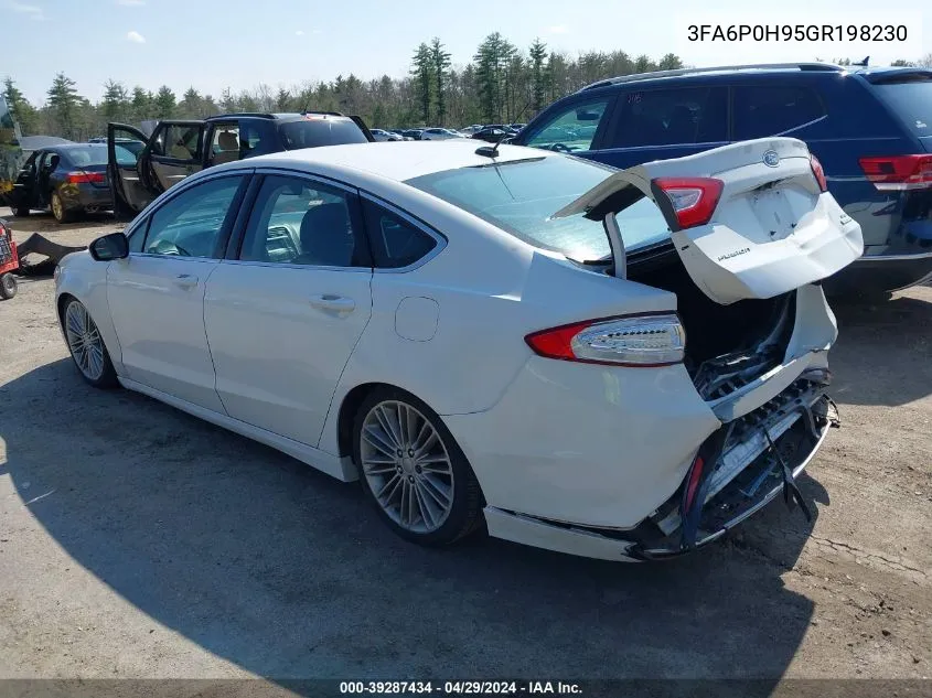 2016 Ford Fusion Se VIN: 3FA6P0H95GR198230 Lot: 39287434