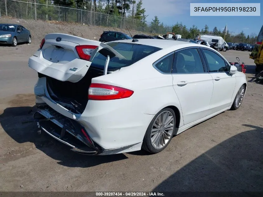 2016 Ford Fusion Se VIN: 3FA6P0H95GR198230 Lot: 39287434