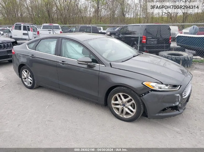 2016 Ford Fusion Se VIN: 3FA6P0H70GR294314 Lot: 39302198