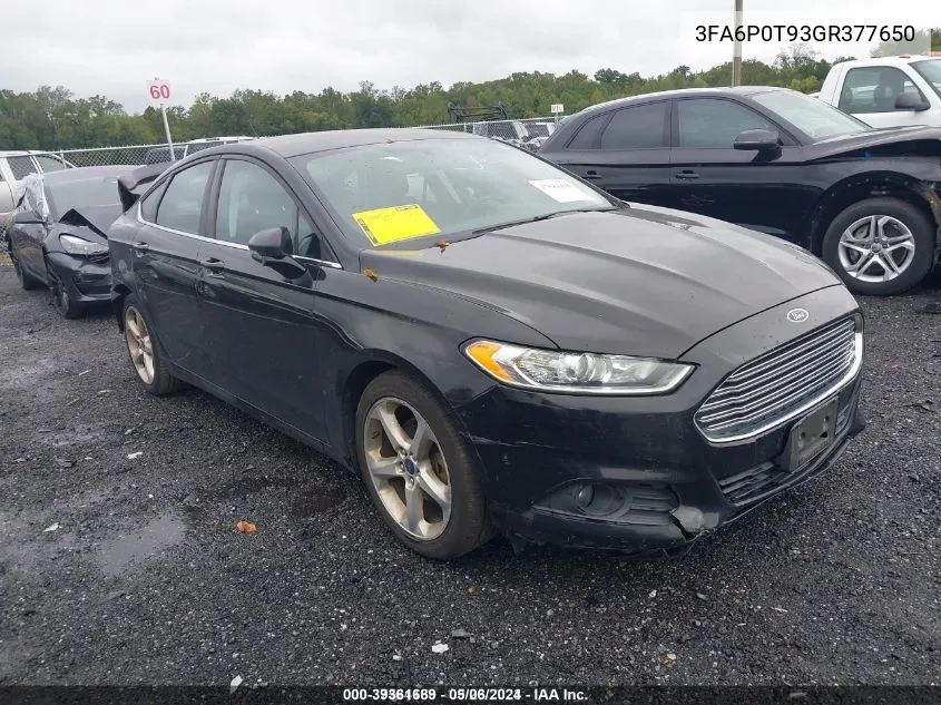 3FA6P0T93GR377650 2016 Ford Fusion Se