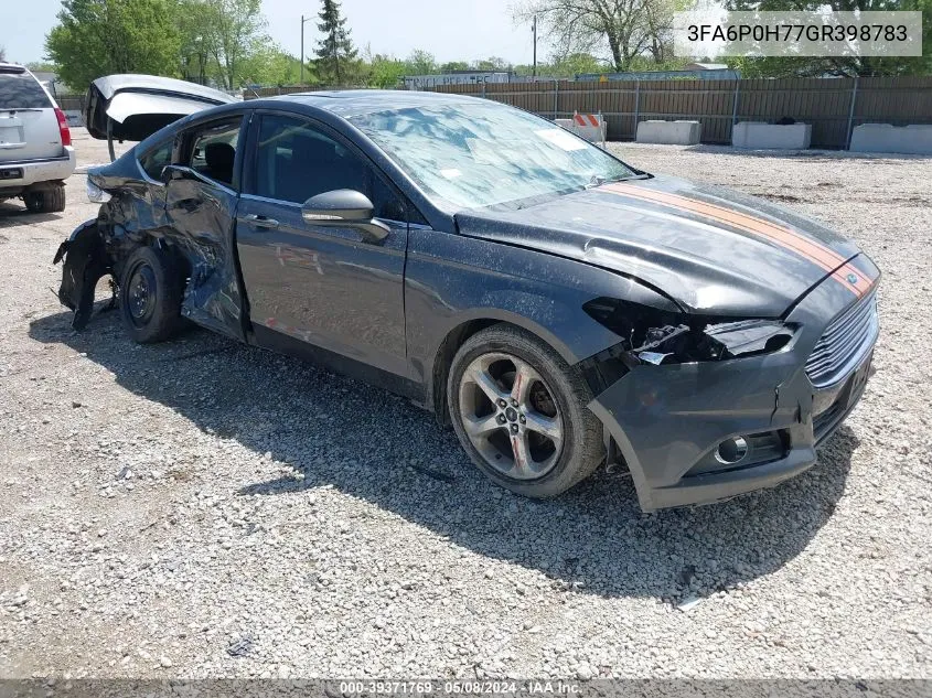 2016 Ford Fusion Se VIN: 3FA6P0H77GR398783 Lot: 39371769