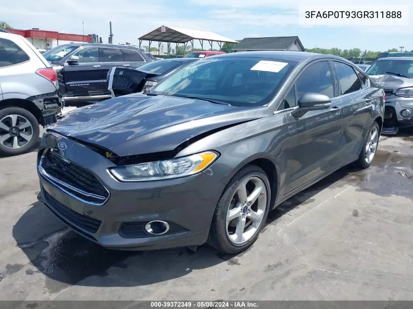 2016 Ford Fusion Se VIN: 3FA6P0T93GR311888 Lot: 39372349