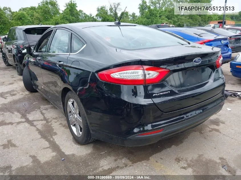 2016 Ford Fusion Se VIN: 1FA6P0H74G5121513 Lot: 39390869