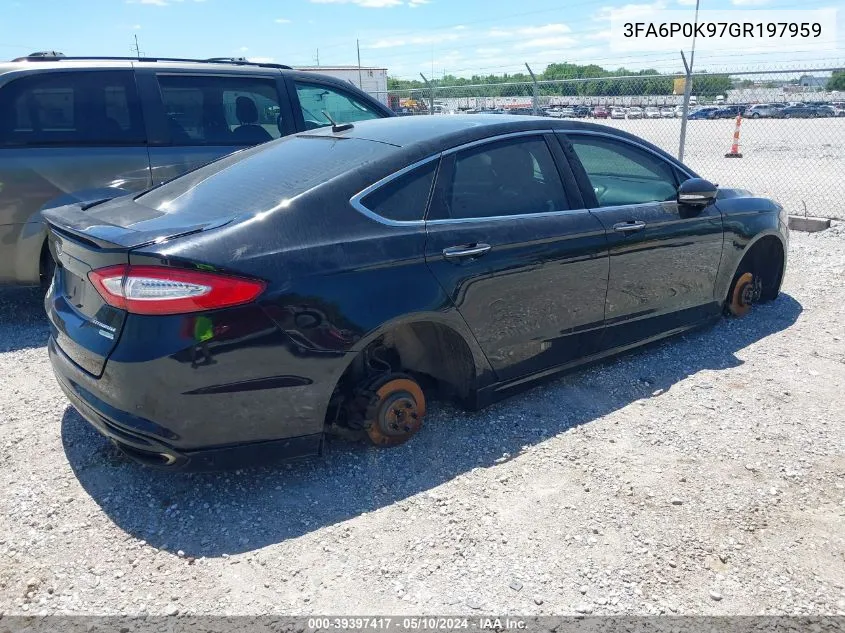 2016 Ford Fusion Titanium VIN: 3FA6P0K97GR197959 Lot: 39397417