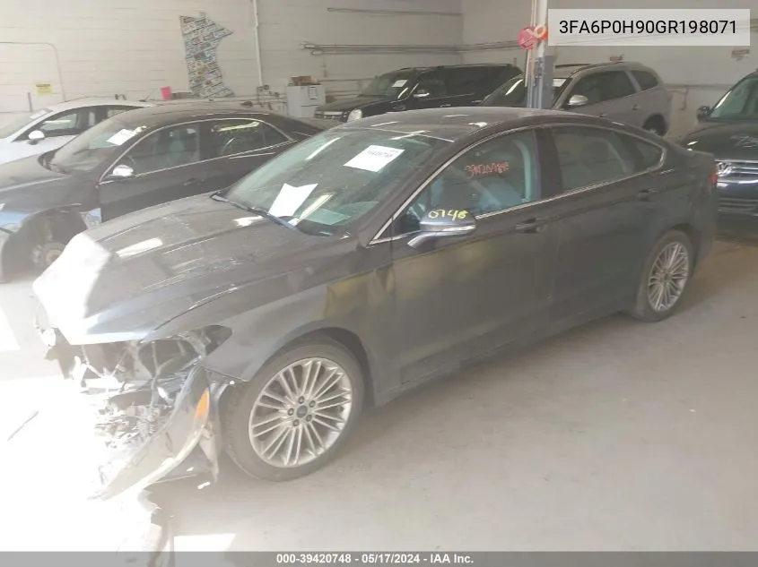 2016 Ford Fusion Se VIN: 3FA6P0H90GR198071 Lot: 39420748