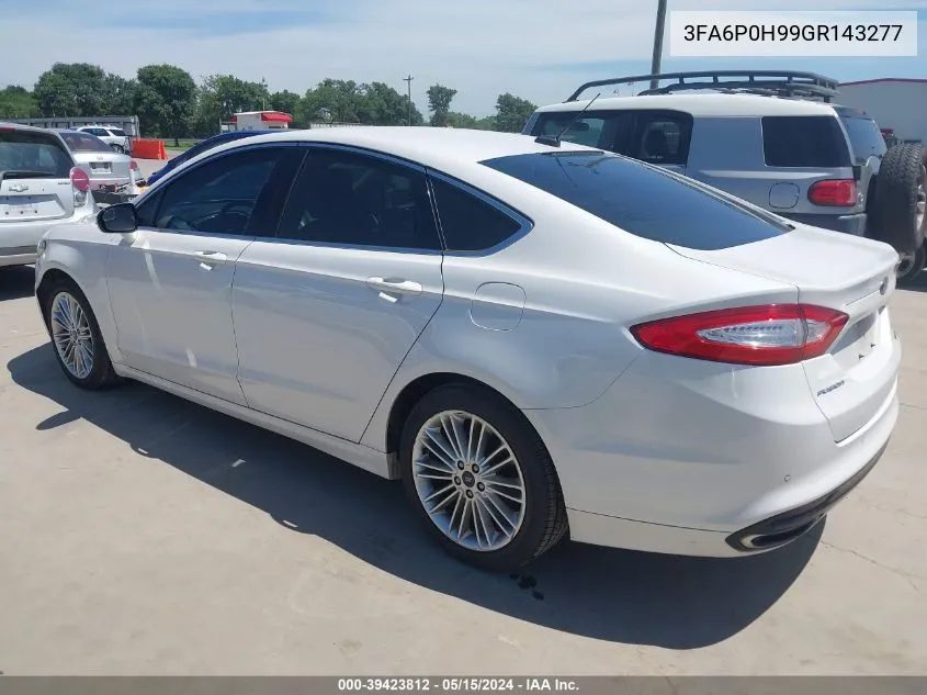 2016 Ford Fusion Se VIN: 3FA6P0H99GR143277 Lot: 39423812